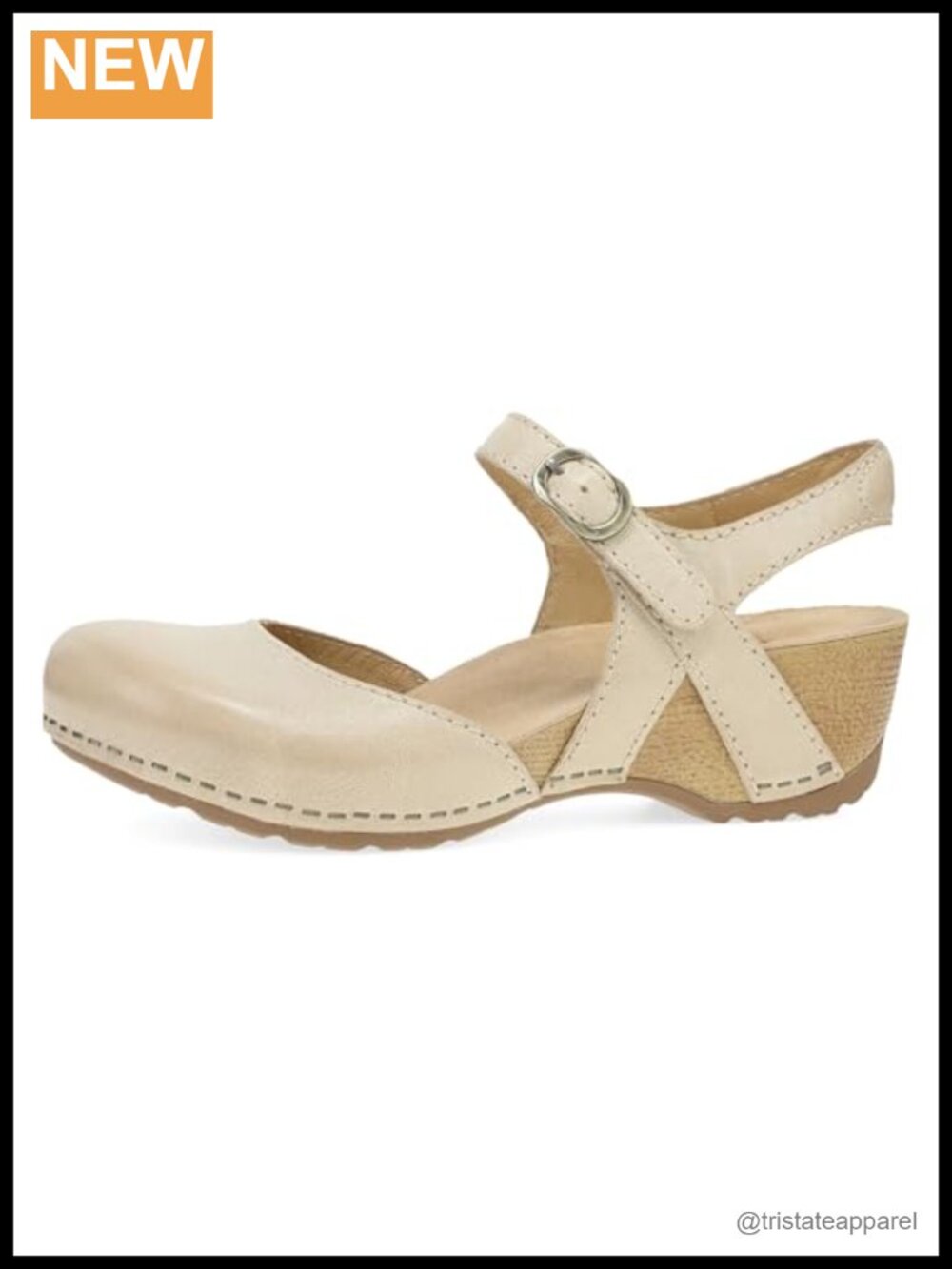 Women's Leather Wedge Sandal Slingback Hook & Loop Comfort